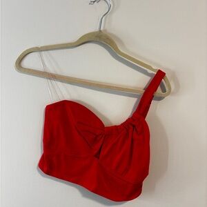 wild fable Red One-Shoulder Crop Top